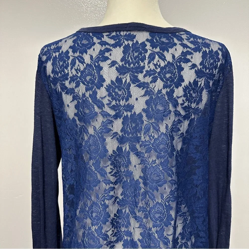 Aerie navy blue long sleeve with lace back size M